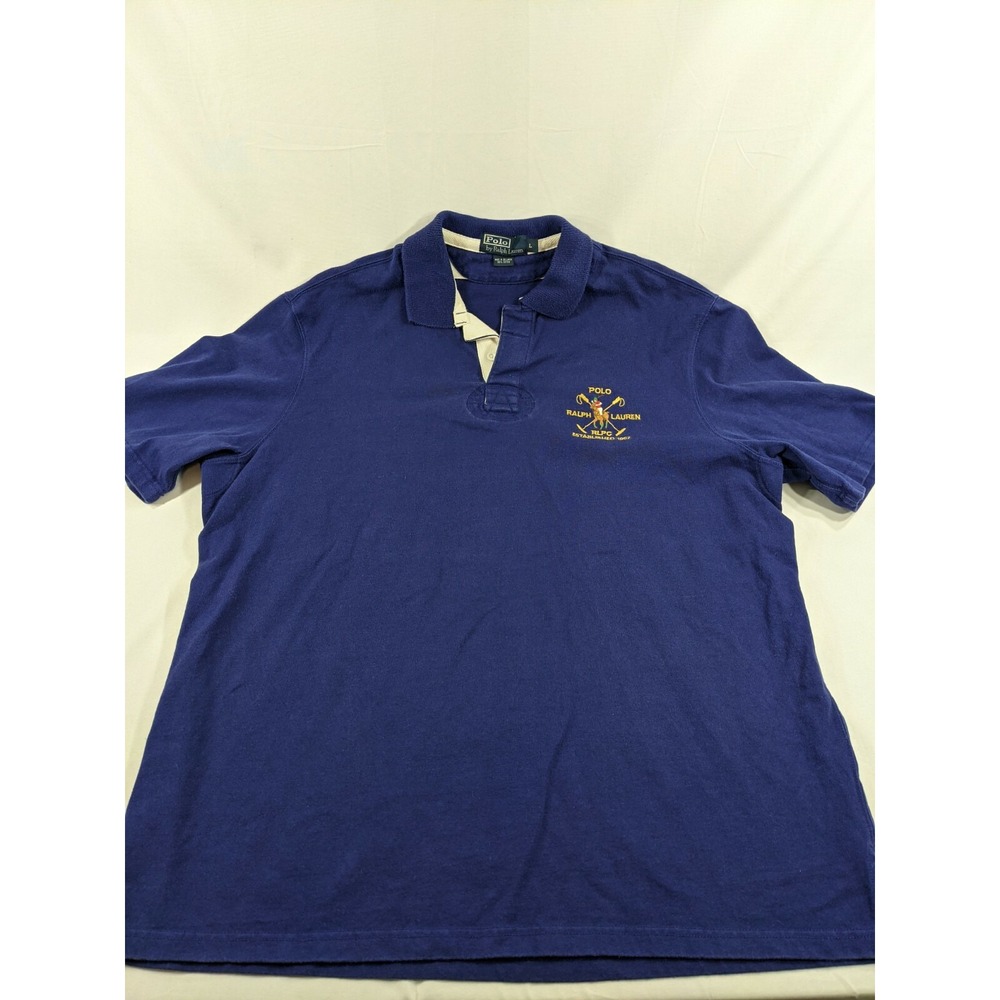 VTG Polo Ralph Lauren Men's Classic Fit RLPC Rugby Polo Shirt‎ Purple Sz Large